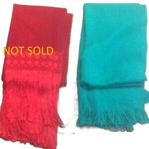 Free Shipping Red + Mint Green Pashmina Alpaca Pashminas